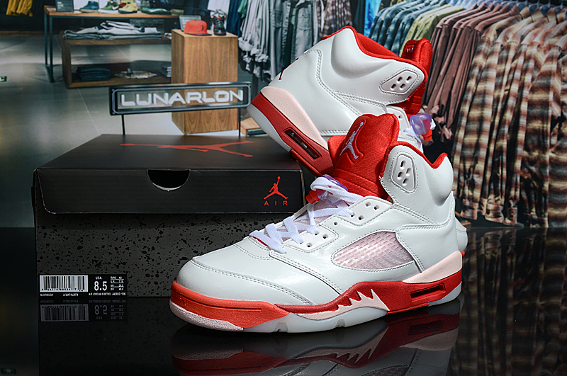 Air Jordan 5 OG White Red Shoes